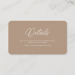Cartão De Informações Detalhes de Casamento em QR com Estilo Boho Areia