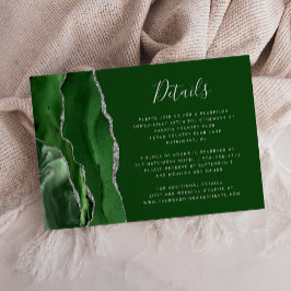 Cartão De Informações Detalhes de Casamento em Verde Caçador Moderno com