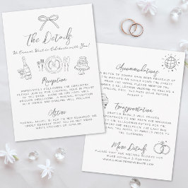 Cartão De Informações Detalhes de Casamento Excêntricos e Caprichosos De