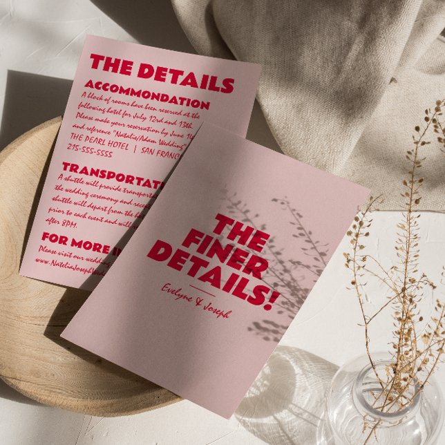 Cartão De Informações Detalhes de Casamento Exclusivo do Brilho Vermelho (Criador carregado)