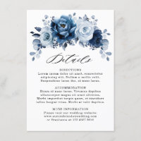 Detalhes de casamento floral azul naval ardósia em