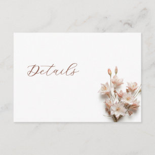 Cartão De Informações Detalhes de Casamento Floral Boho 3D