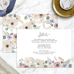 Cartão De Informações Detalhes de Casamento Floral Botânico Moderno
