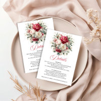 Detalhes de Casamento Floral Burgundy Romântico