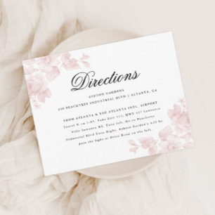 Cartão De Informações Detalhes de Casamento Floral Elegante