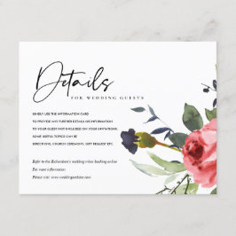 CARTÃO DE INFORMAÇÕES DETALHES DE CASAMENTO FLORAL EUCALYPTUS DA PESSOA 