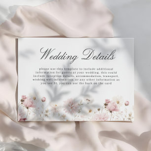 Cartão De Informações Detalhes de Casamento Floral Jardim Divine Elegant