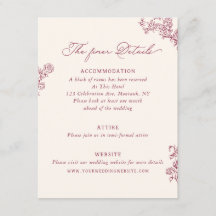 Detalhes de Casamento Floral Rosa Burgundy Vintage