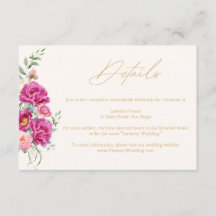 Detalhes de casamento floral rosa vibrante elegant