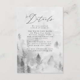 Cartão De Informações Detalhes de Casamento Floresta de Inverno Cinza El