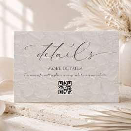 Cartão De Informações Detalhes de Casamento Formal Elegante