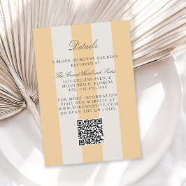 Cartão De Informações Detalhes de Casamento Listras de Cabana Amarela Si