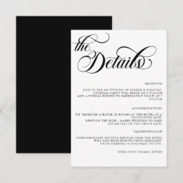 Cartão De Informações Detalhes de Casamento Minimalista Simples Modernos