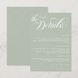 Cartão De Informações Detalhes de Casamento Minimalista Simples Modernos