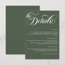 Cartão De Informações Detalhes de Casamento Minimalista Simples Modernos