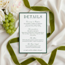 Detalhes de Casamento Minimalista Verde Escuro Ele