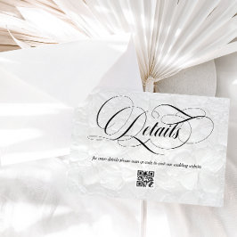 Cartão De Informações Detalhes de Casamento Moderno Código QR
