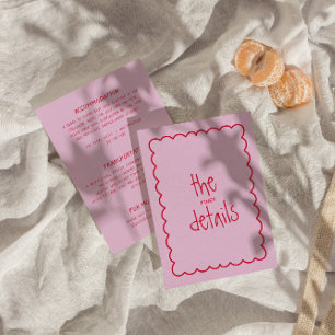 Cartão De Informações Detalhes de casamento moderno retrô colorido escri