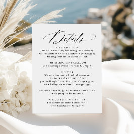 Cartão De Informações Detalhes de Casamento Modernos e Elegantes em Cali