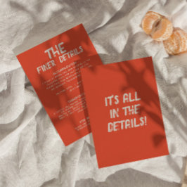 Cartão De Informações Detalhes de casamento modernos e vibrantes em esti