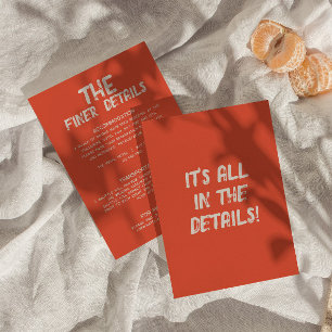 Cartão De Informações Detalhes de casamento modernos e vibrantes em esti