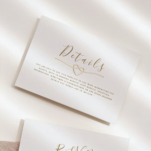 Cartão De Informações Detalhes de Casamento Modernos Elegantes Minimalis