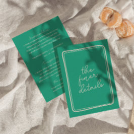 Cartão De Informações Detalhes de casamento modernos retrô coloridos fei