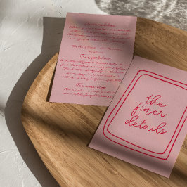 Cartão De Informações Detalhes de casamento modernos retrô coloridos fei