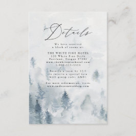 Cartão De Informações Detalhes de Casamento na Floresta de Inverno Elega