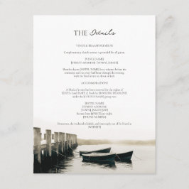 Cartão De Informações Detalhes de Casamento Náutico no Porto do Cabo Cod
