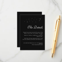 Detalhes de Casamento Preto Minimal Celestial Eleg