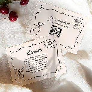Cartão De Informações Detalhes de Casamento Quirky & Caprichosos Cupido