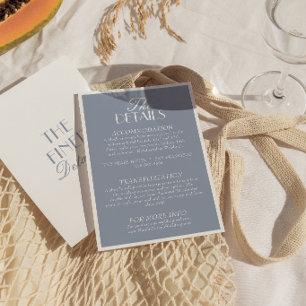 Cartão De Informações Detalhes de Casamento Retro de Dinheiro Antigo Azu