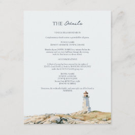 Cartão De Informações Detalhes de Casamento Serif Costa de Farol Náutico