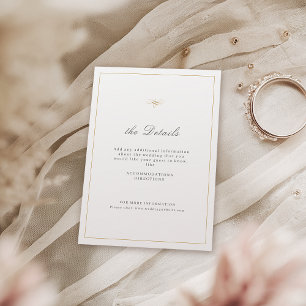 Cartão De Informações Detalhes de Casamento Simples do Script de Elegân