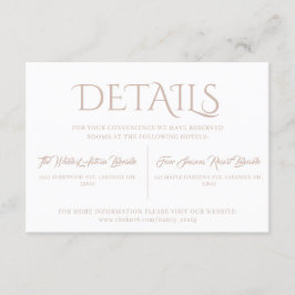 Cartão De Informações Detalhes de Casamento Terracota Minimalista Aconch