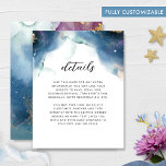 Cartão De Informações Detalhes de Casamento Totalmente Personalizáveis C<br><div class="desc">Cartão de cerimônia de casamento elegante onde você pode adicionar qualquer título e detalhes que quiser! Ideal para sites de casamento, acomodações, direções, detalhes de recepção, itinerário... e mais! Capacidade de fazer alterações no estilo, tamanho e posicionamento da fonte de texto selecionando "Editar Usando a Ferramenta de Design". Placa com...</div>