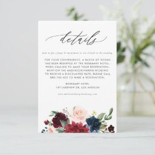 Cartão De Informações Detalhes de Casamento Tropical Monstera em Aquarel