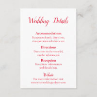Detalhes de casamento vermelho e branco adoráveis
