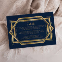 Detalhes de casamento Vintage 1920 Deco Azul Marin