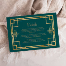 Detalhes de Casamento Vintage 1920 Deco Azul Turqu
