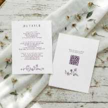 Detalhes de Casamento Vintage Francês Floral Roxo 