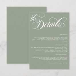 Cartão De Informações Detalhes de Cunho de Casamento Minimalista Simples