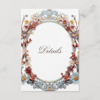 Cartão De Informações Detalhes de Grinalda Floral 3D