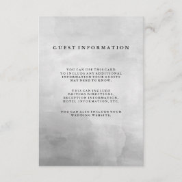 Cartão De Informações Detalhes de Hóspede de Aquarela Cinza Moderna Mini