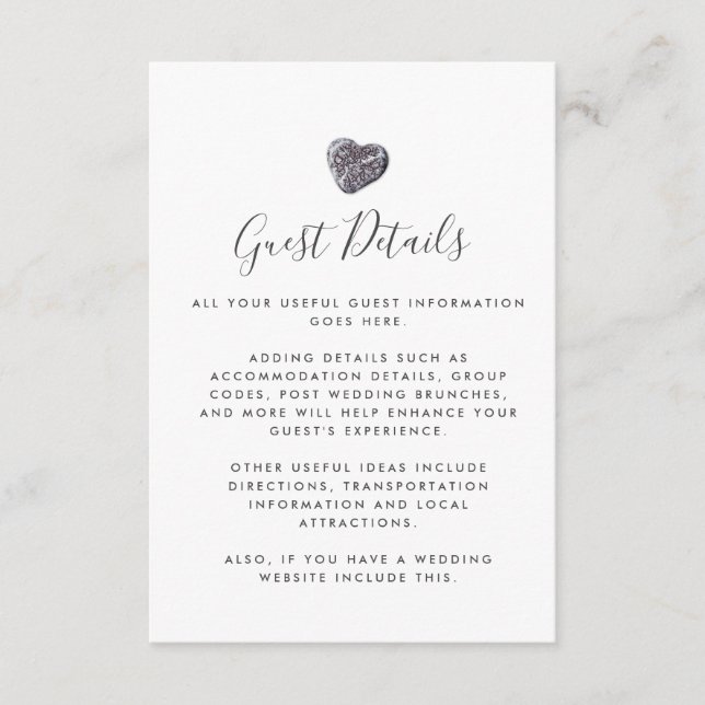 Cartão De Informações Detalhes de Informações do Convidado da Descoberta (Frente)