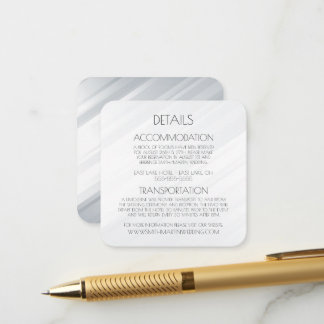 Cartão De Informações Detalhes de Listras Diagonais Prata Personalizado