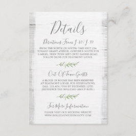 Cartão De Informações Detalhes de Madeira Rústica e Folhas Botânicas / I