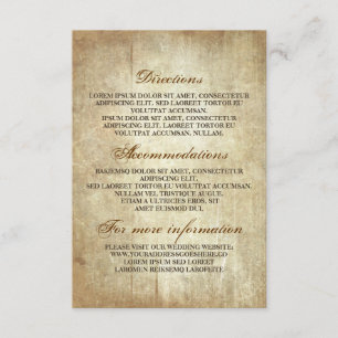 Cartão De Informações Detalhes de madeira rústicos do casamento -