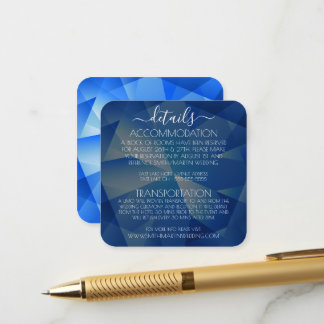 Cartão De Informações Detalhes de Noiva com Joia Facetada Personalizada